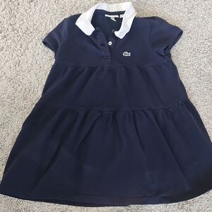 Lacoste Dark Blue Polo Dress with White Collar